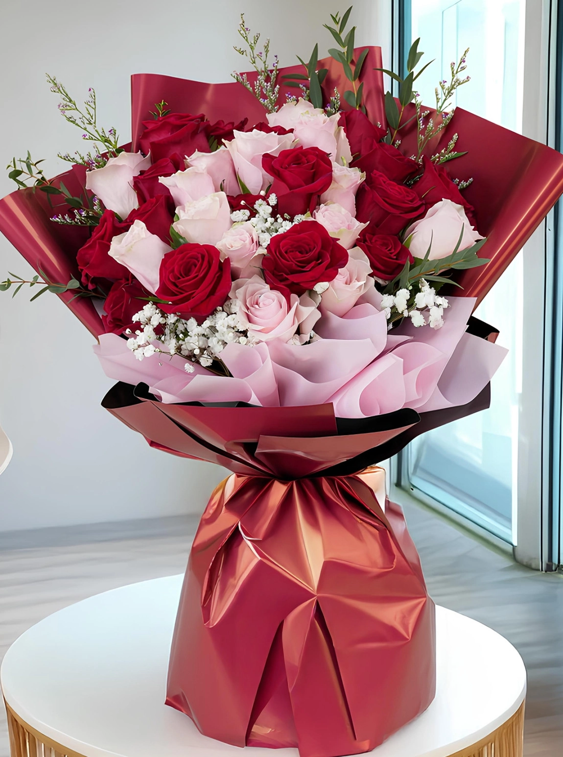Pembe Ve Kırmızı Gül Buketleri