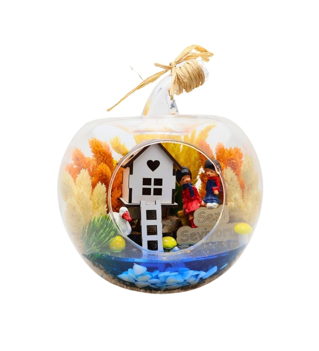 Sevgilinize Özel Dekoratif Küçük Elma Teraryum