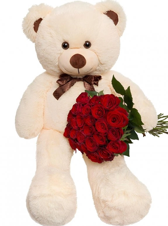 Ayıcıklı Ve 25 Adet Gül