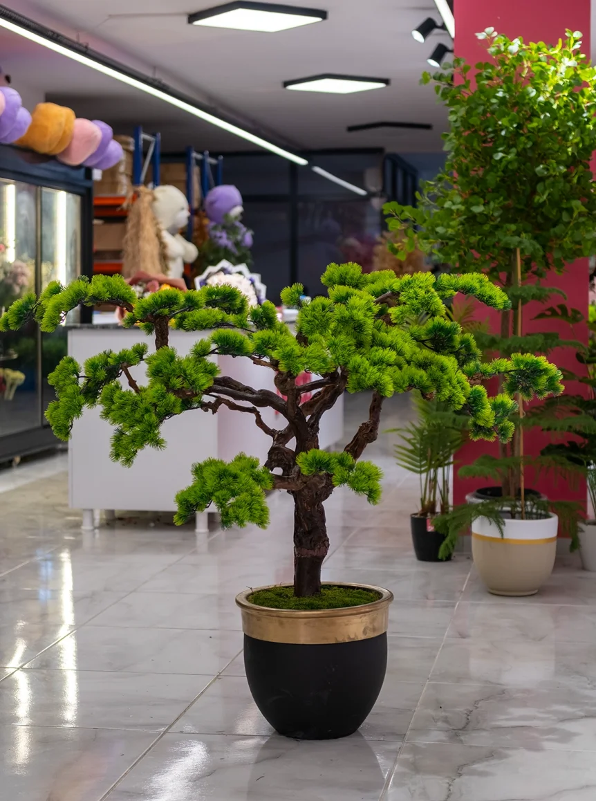 Çamur Saksıda Yapay Bonsai Ağaç  130 Cm 