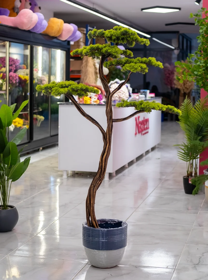 Çamur Saksıda Yapay Bonsai Ağaç  160 Cm 