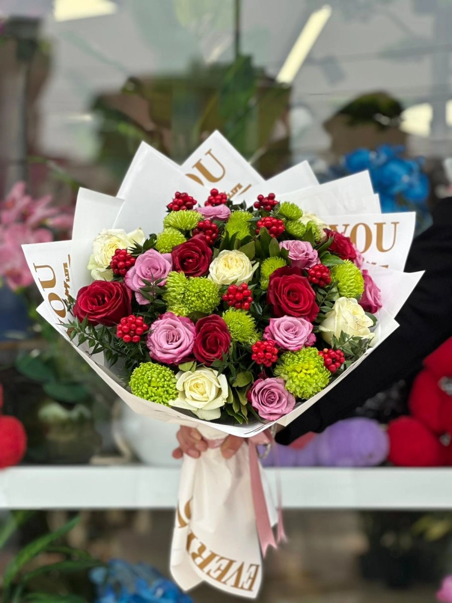 Karışık Güllü Kokina Buketi